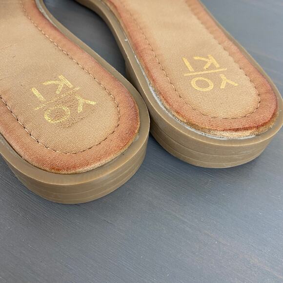 YOKI Isabel Slide Sandal Flats Women Size 8 Black Cutout Crystal Trim Glitzy NEW - Picture 4 of 8